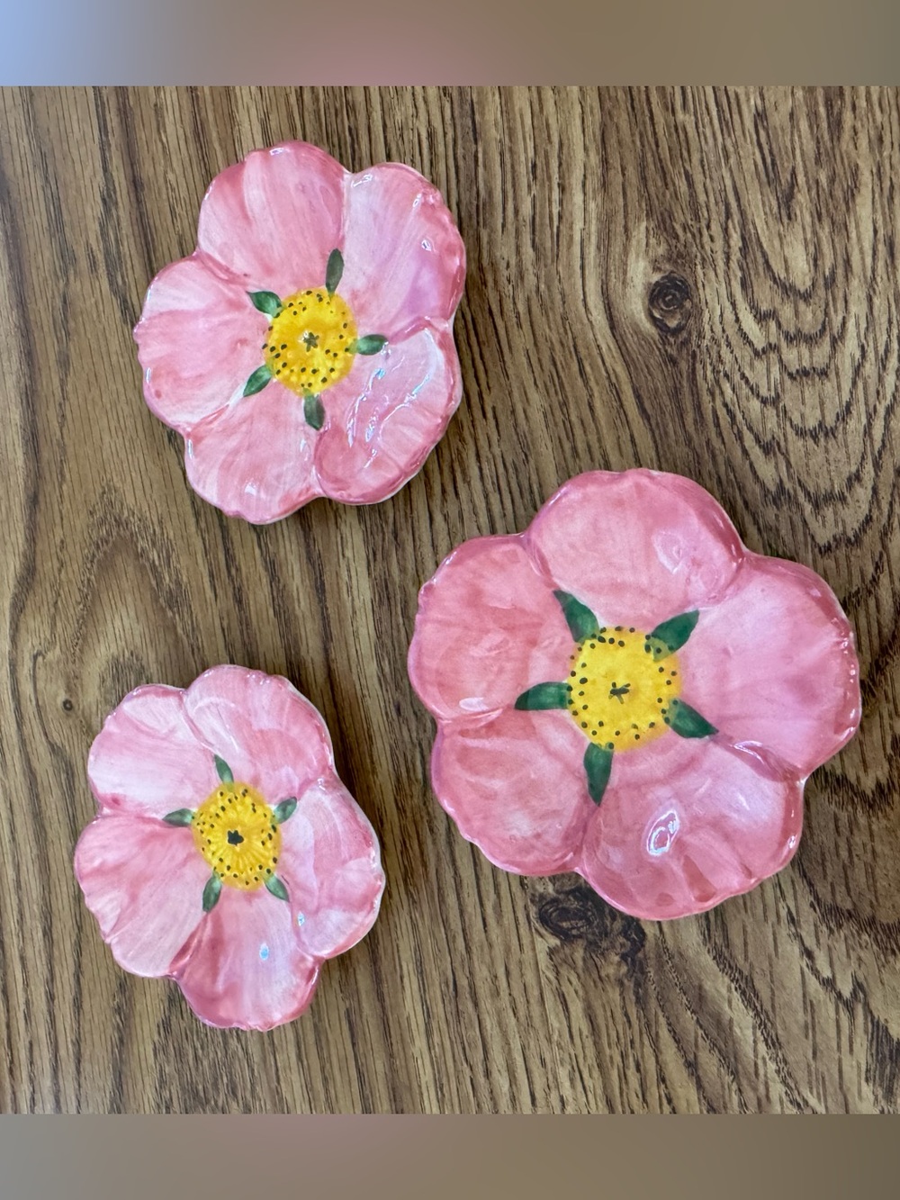 Franciscan Desert Rose small ceramic flower dish sause plate butter pat tea bag
